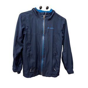 Columbia Sportswear Blue Hooded Jacket Lightweight Fleece Lined Full Zip Unisex